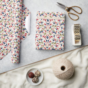 Luxe Artistieke Botanische Bloemrijke Paisley Brui Cadeaupapier