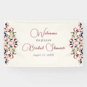 Luxe Artistieke Botanische Bloemrijke Paisley Brui Spandoek
