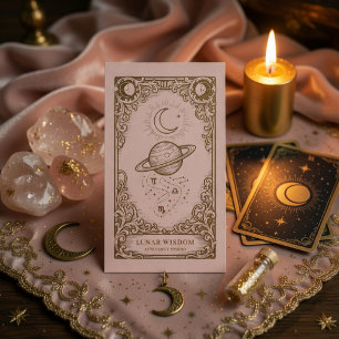 Luxe Astrologie Blush Roze Goud Hemels Visitekaartje