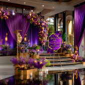 Luxe Asymmetrical Frame Purple Brush Stroke Floral