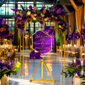 Luxe Asymmetrical Frame Purple Brush Stroke Floral