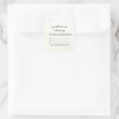 Luxe Authenticiteitscertificaat Sticker | Ivory (Tas)