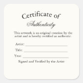 Luxe Authenticiteitscertificaat Sticker | Ivory (Voorkant)