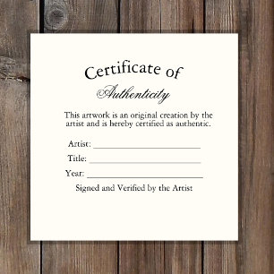 Luxe Authenticiteitscertificaat Sticker Ivory