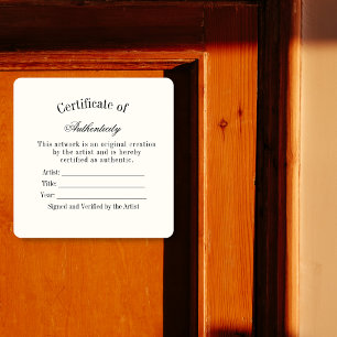 Luxe Authenticiteitscertificaat Sticker Ivory