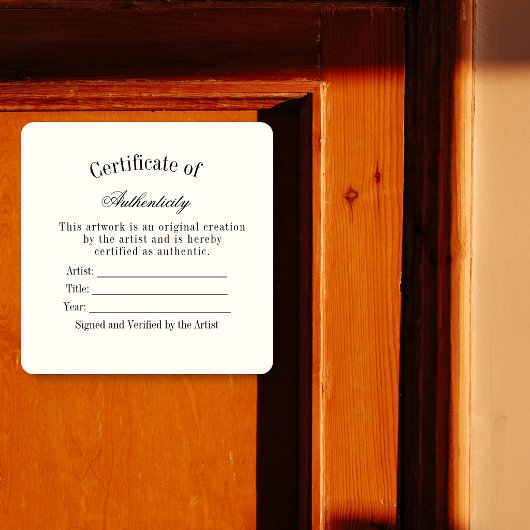 Luxe Authenticiteitscertificaat Sticker | Ivory