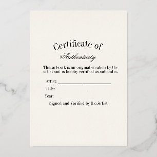 Luxe Authenticiteitscertificaat Sticker Ivory Folie Feestdagenkaart