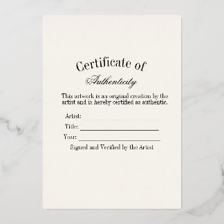 Luxe Authenticiteitscertificaat Sticker | Ivory Folie Feestdagenkaart