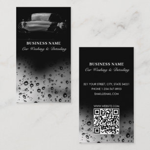 Luxe Auto Wash Automotive Cleaning QR Code Zwart Visitekaartje