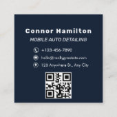 Luxe, automatische specificatie van de QR-code voo Vierkante Visitekaartje (Achterkant)