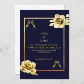 Luxe avec une Golden Invitation Card et design de (Devant / Derrière)