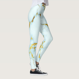 Luxe Azure Gilded Pottery Motif Keramische Kunst Leggings
