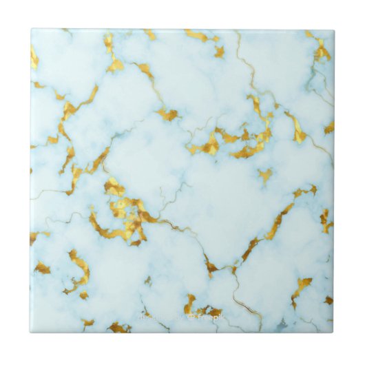 Luxe Azure Gilded Pottery Motif Keramische Kunst Tegeltje (Voorkant)