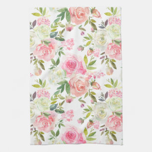 Luxe badhanddoekenset Verwen jezelf met bloemen Theedoek