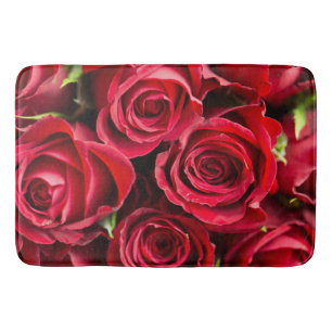 Luxe badmat met rode rozen