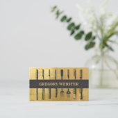 Luxe Barber Combs Faux Gold Professional Visitekaartje (Staand voorkant)