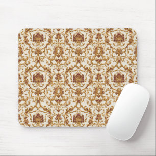 Luxe Barok Gouden Ornament op Ivoor Muismat