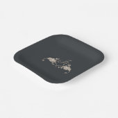 Luxe Barok Vierkant Bruiloftspapier Bord (Gebogen)
