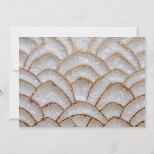 Luxe barok wit en goud repetitie diner kaart (Achterkant)