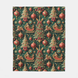 Luxe barokke kerst fleece deken