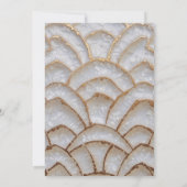 Luxe Barokke Stijl Wit Goud Huwelijk Kaart (Achterkant)