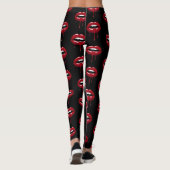 Luxe Beauty Glam Red Drip Dripping Lips Leggings (Achterkant)