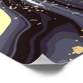 luxe behang. Roze en zwarte marmer en goud Poster (Hoek)