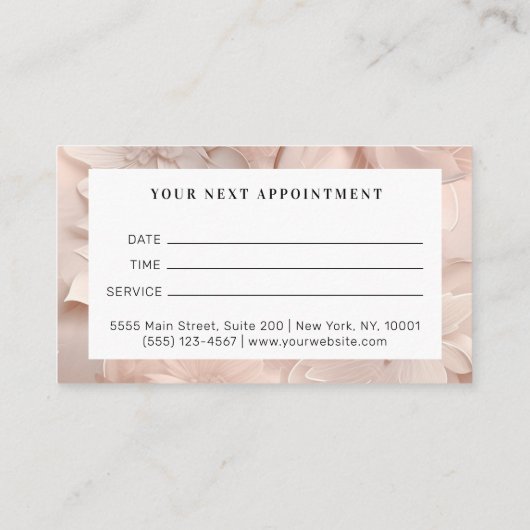 Luxe, Beige-Blanc, Fleur, Salon Rendez-vous (Dos)