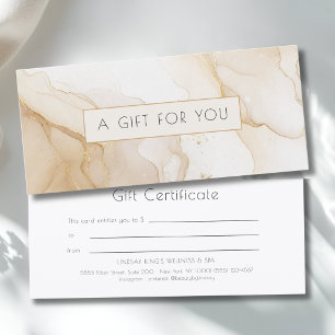 Luxe Beige Gouden Marmeren Cadeaubon