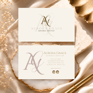 Luxe beige gouden visitekaartje