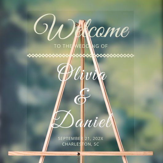 Luxe Beige Script Name Welcome (Neutre)