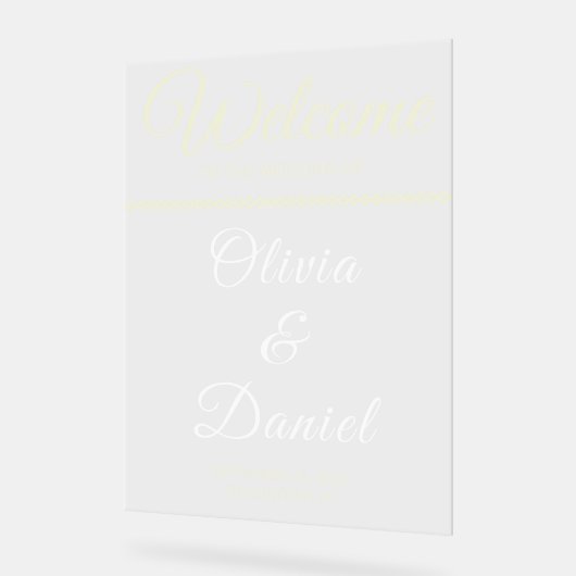 Luxe Beige Script Name Welcome (Angle)