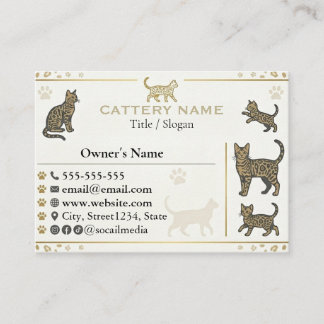 Luxe Bengaalse Kattenfokkerij Aanpasbaar Visitekaartje