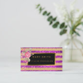 Luxe Best Popular Paars Gold Glitter Visitekaartje (Staand voorkant)