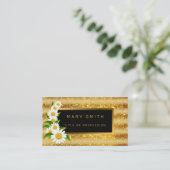 Luxe beste populaire goudglitter visitekaartje (Staand voorkant)