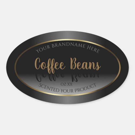 Luxe Black and White Étiquette Gold Frame (Devant)