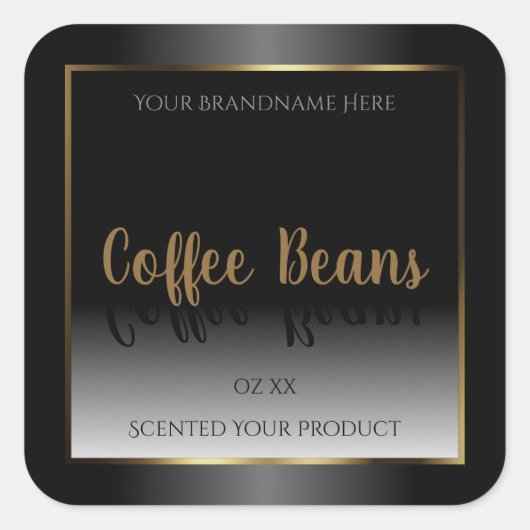 Luxe Black and White Étiquette Gold Frame (Devant)