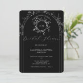 Luxe Black élégant douche nuptiale Invitations (Debout devant)