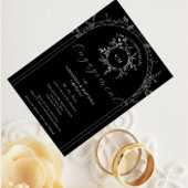 Luxe Black élégant fiançailles Invitation
