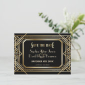 Luxe Black en Gold hebben de datum bespaard Save The Date (Staand voorkant)