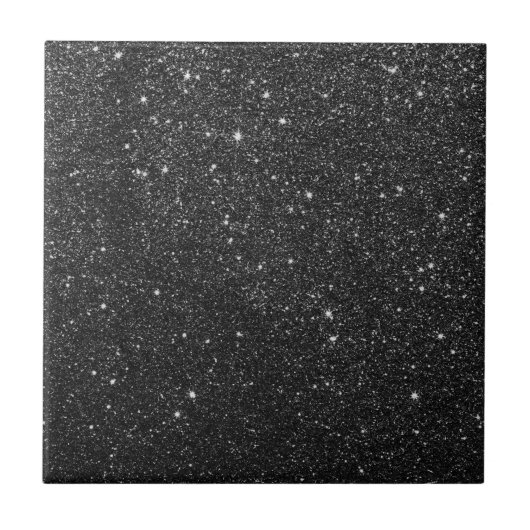 Luxe Black Glitter Sparkle Elegant & Modern Tegeltje (Voorkant)