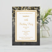 LUXE BLACK GOLD ANNIVERSAIRE INVITATION (Debout devant)