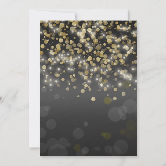 LUXE BLACK GOLD BUBBLES BIRTHDAY INVITATION KAART (Achterkant)