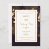 LUXE BLACK GOLD BUBLES ANNIVERSAIRE INVITATION (Devant)