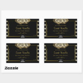 Luxe Black Gold Étiquettes Rose Bijoux Logo (Feuille)
