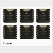 Luxe Black Gold Étiquettes Rose Bijoux Logo (Feuille)