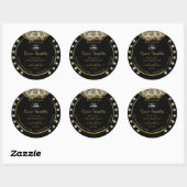 Luxe Black Gold Étiquettes Rose Bijoux Logo (Feuille)