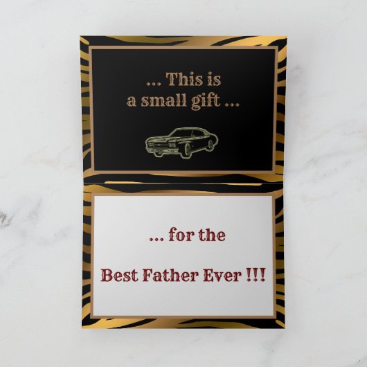 Luxe Black Gold Father Day Bedankkaart (Binnen)