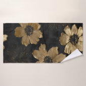Luxe Black Gold Floral Maison Décor (Serviette de bain)