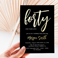 Luxe Black Gold Foil Elegant 40e verjaardag